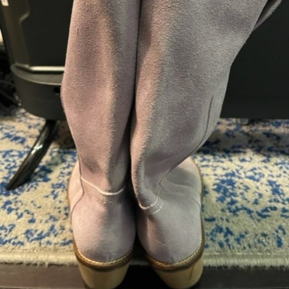 Vintage late 1990's / Y2K lavender / lilac suede western boots - Size 6 - Picture 6 of 16